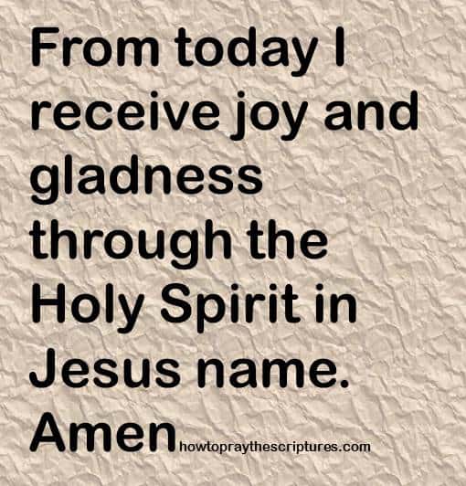 receive joy and gladness in jesus name