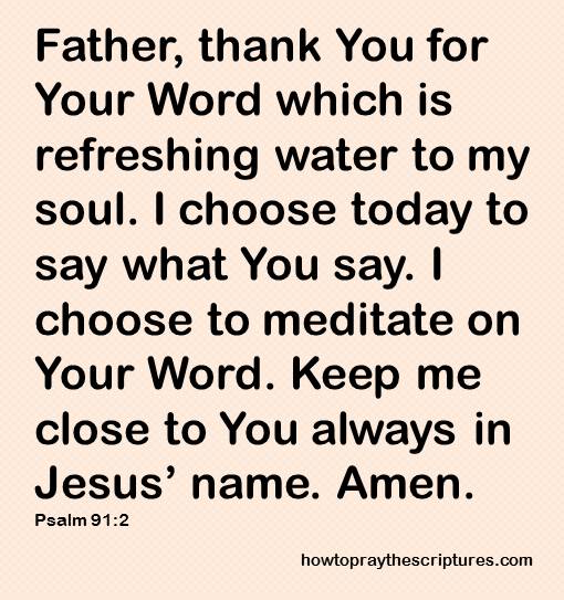 thank you for your word which psalm 91-2