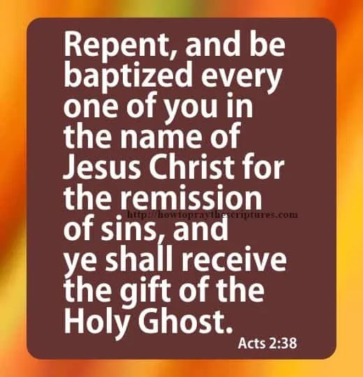 Repent And Be Baptized Acts 2-38