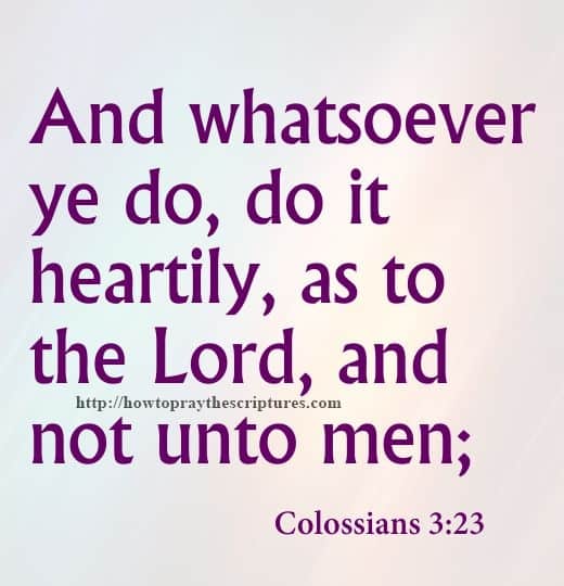 And Whatsoever Ye Do Colossians 3-23