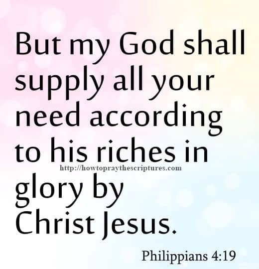 But My God Shall Supply Philippians 4-19