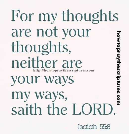 For My Thoughts Are Not Your Thoughts Isaiah 55-8