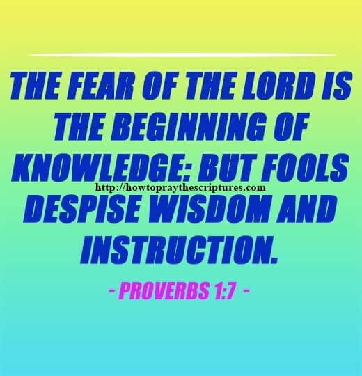 The Fear Of The LORD Is The Beginning of Knowledge Proverbs 1-7