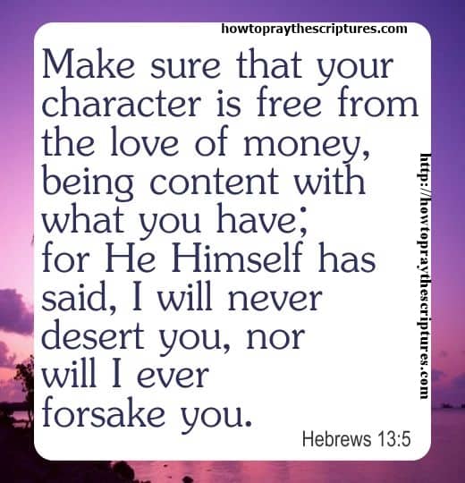 Make Sure That Your Character Is Free From The Love Of Money