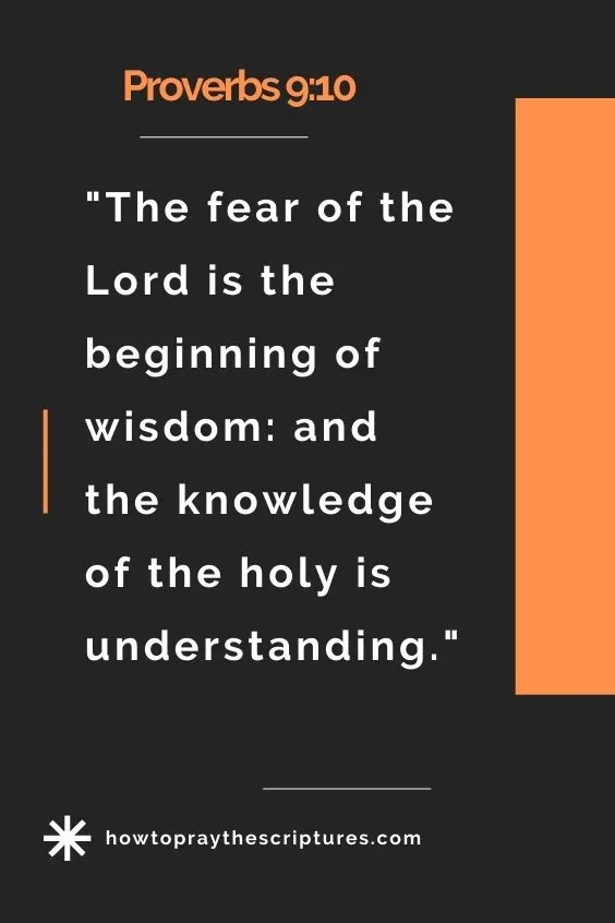 Proverbs 9:10The fear of the Lord is the beginning of wisdom: and the knowledge of the holy is understanding.