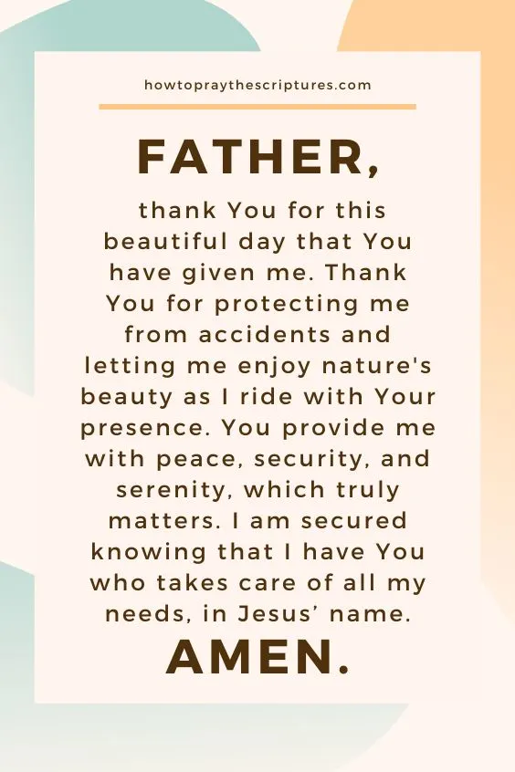 Father, thank You for this beautiful day that You have given me.