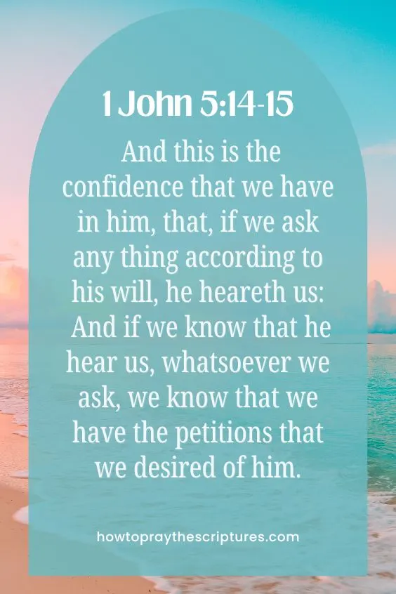 And this is the confidence that we have in him, that, if we ask any thing according to his will, he heareth us: And if we know that he hear us, whatsoever we ask, we know that we have the petitions that we desired of him.