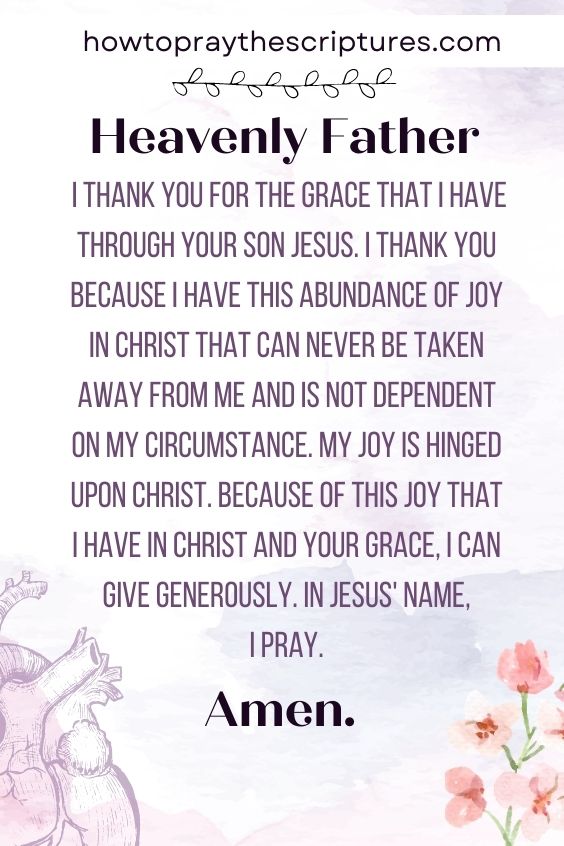 Heavenly Father, I thank You for the grace that I have through Your Son Jesus.
