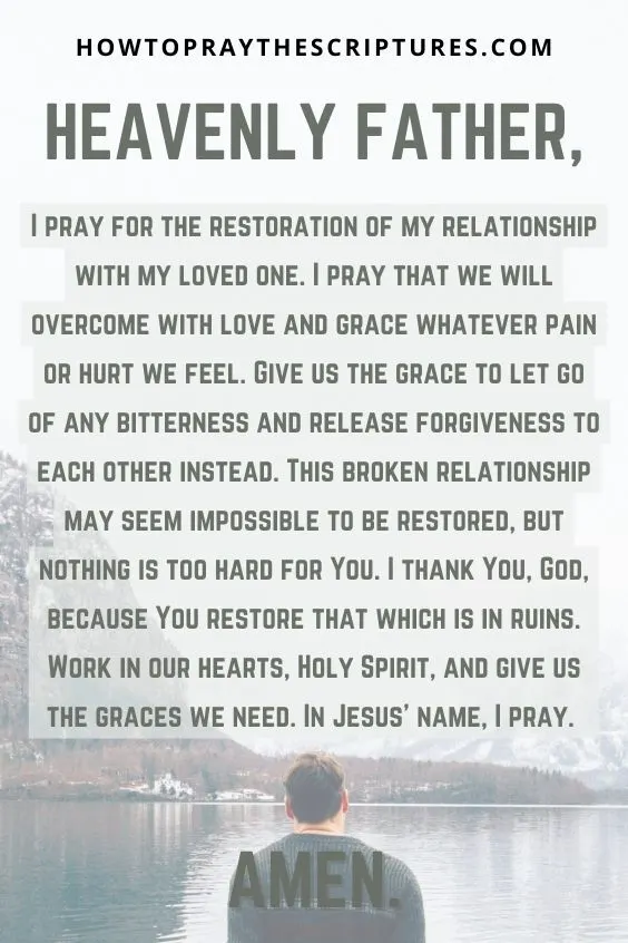 Heavenly Father, I can't handle this broken relationship anymore.