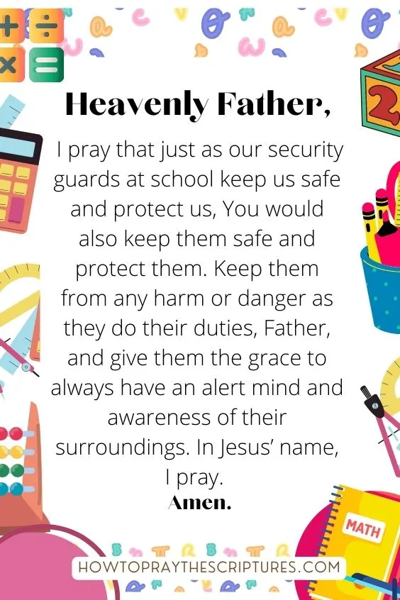 Heavenly Father, thank You for another day for me to go to school and learn new things.