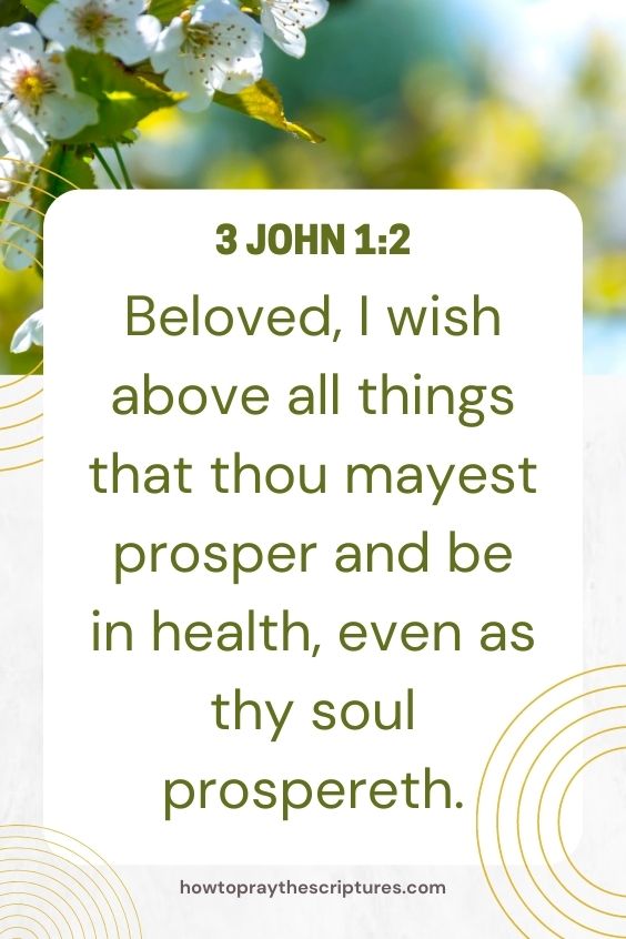 Heavenly Father, thank You for my health prospering just as my soul is prospering.