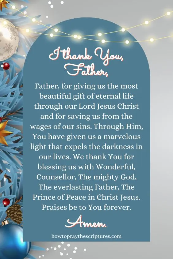 Heavenly Father, as we celebrate Christmas this year, may we all be reminded of why our Savior was born.