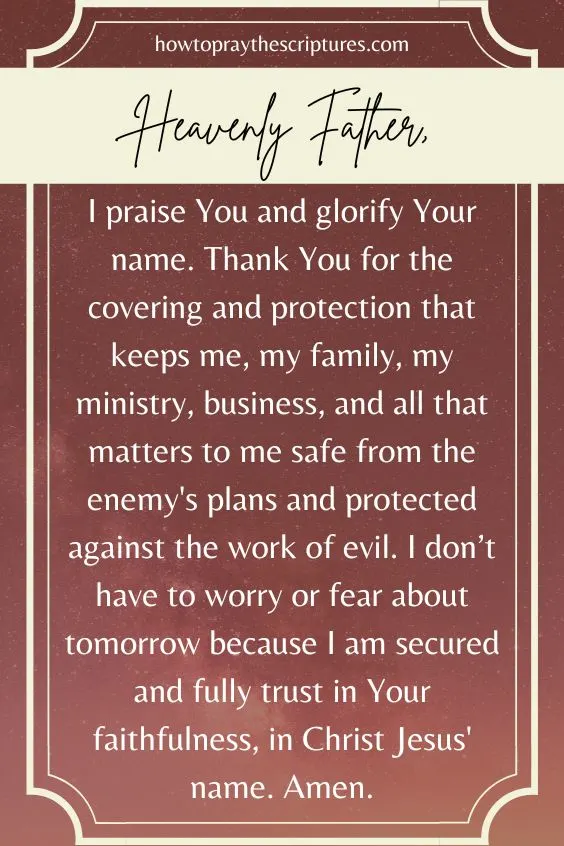 Heavenly Father, I praise You and glorify Your name.