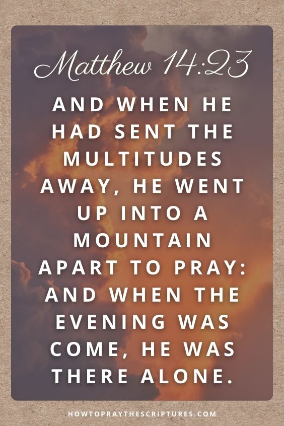 And when he had sent the multitudes away, he went up into a mountain apart to pray: and when the evening was come, he was there alone.