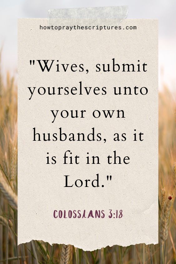 Wives, submit yourselves unto your own husbands, as it is fit in the Lord.