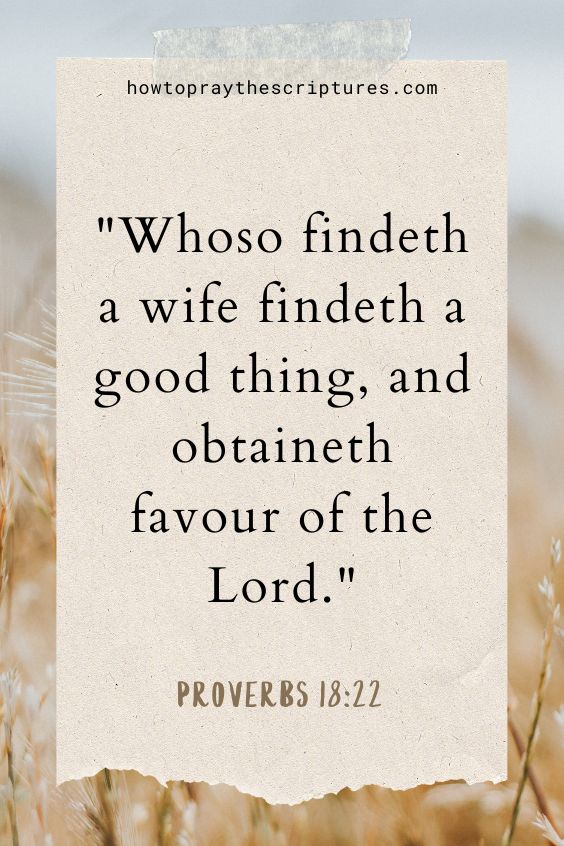 Whoso findeth a wife findeth a good thing, and obtaineth favour of the Lord.