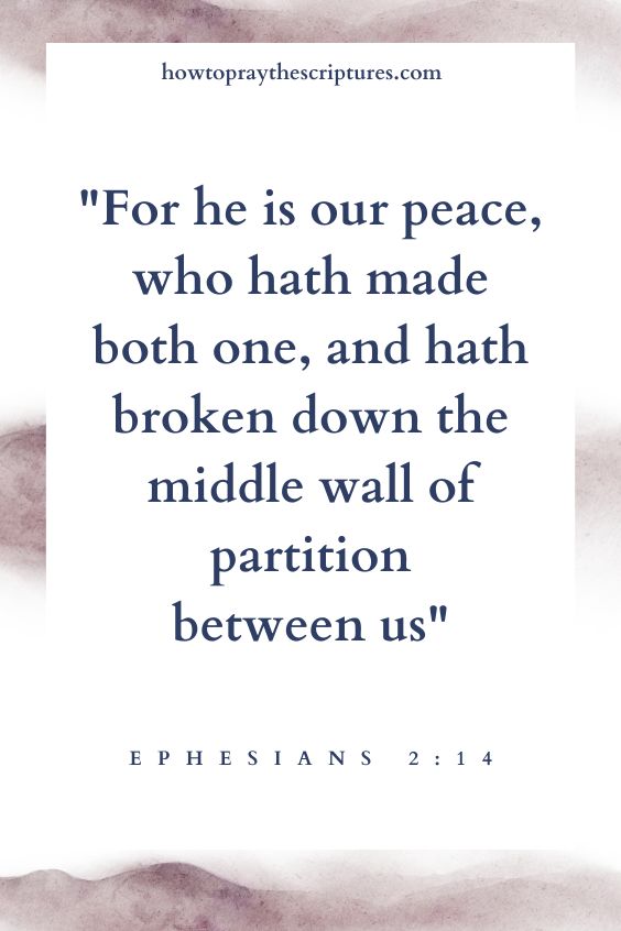 For he is our peace, who hath made both one, and hath broken down the middle wall of partition between us;
