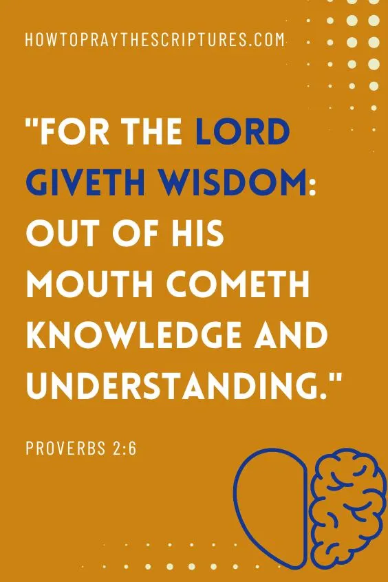 Proverbs 2:6For the Lord giveth wisdom: out of his mouth cometh knowledge and understanding. 