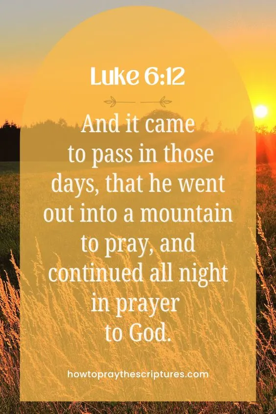 And it came to pass in those days, that he went out into a mountain to pray, and continued all night in prayer to God.