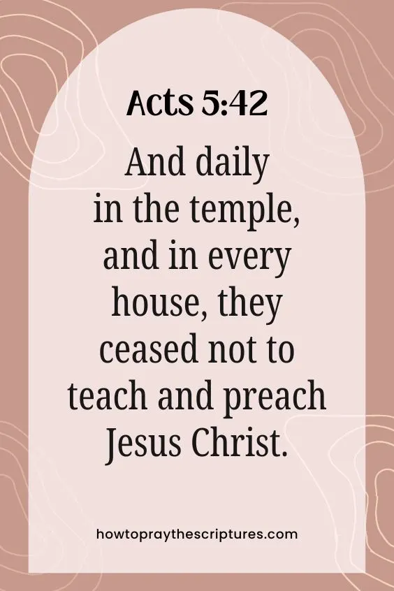 And daily in the temple, and in every house, they ceased not to teach and preach Jesus Christ.