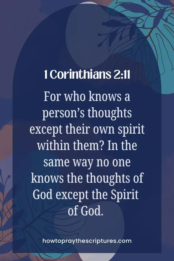 For who knows a person’s thoughts except their own spirit within them? In the same way no one knows the thoughts of God except the Spirit of God.