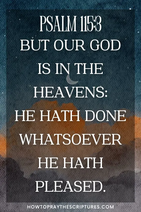 Psalm 115:3But our God is in the heavens: he hath done whatsoever he hath pleased.