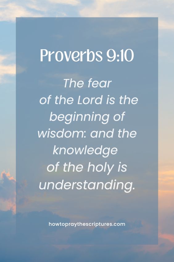 Proverbs 9:10The fear of the Lord is the beginning of wisdom: and the knowledge of the holy is understanding.