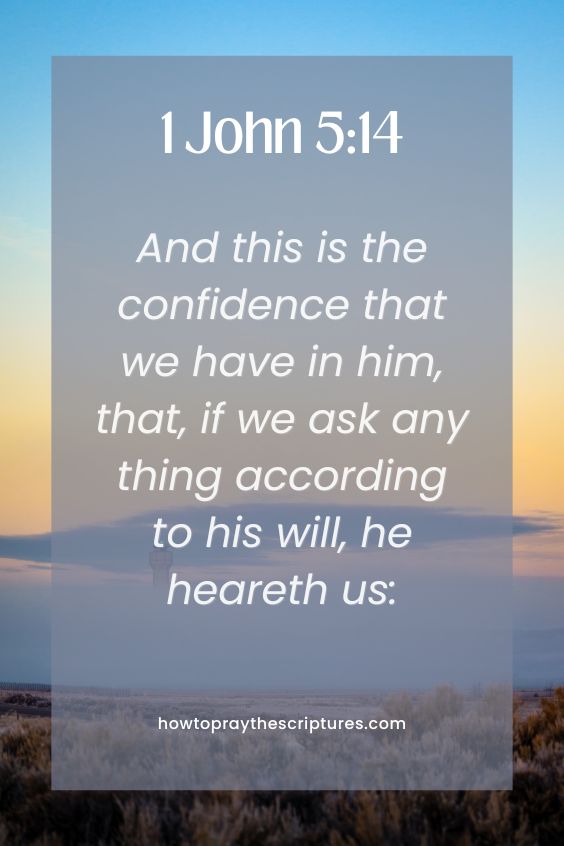 1 John 5:14And this is the confidence that we have in him, that, if we ask any thing according to his will, he heareth us: