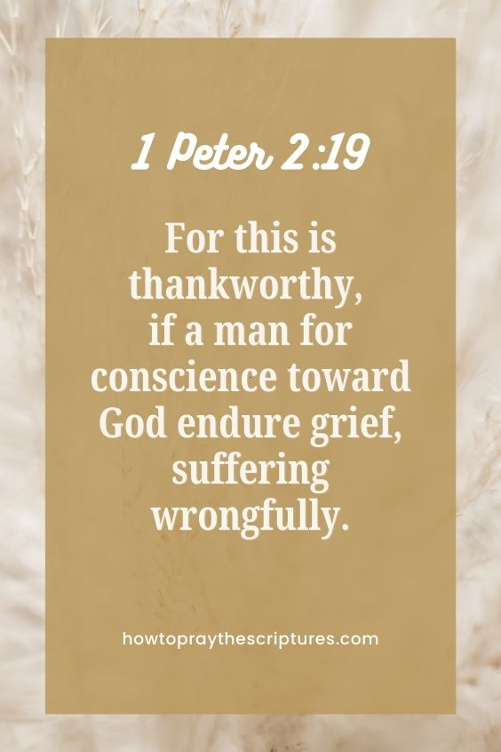 1 Peter 2:19For this is thankworthy, if a man for conscience toward God endure grief, suffering wrongfully.