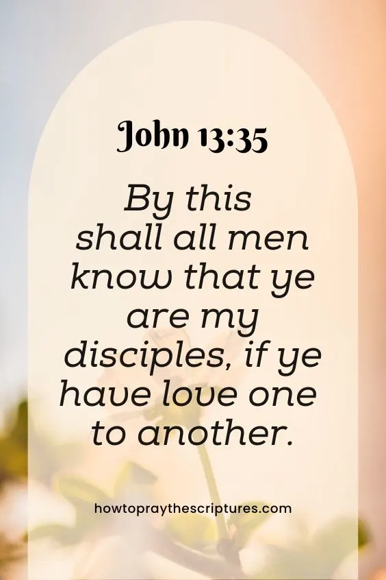 John 13:35By this shall all men know that ye are my disciples, if ye have love one to another.