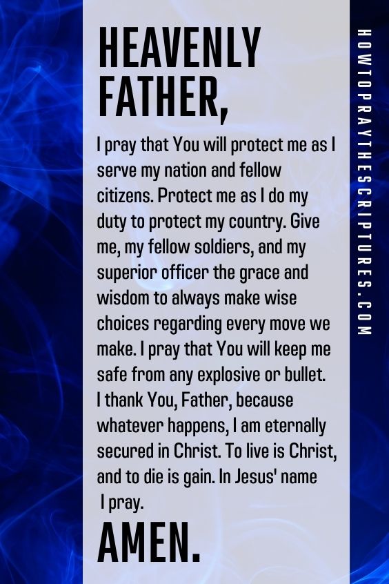 Heavenly Father, I pray that I will always be selfless, dedicated, and persevering in serving my country and my fellow men.