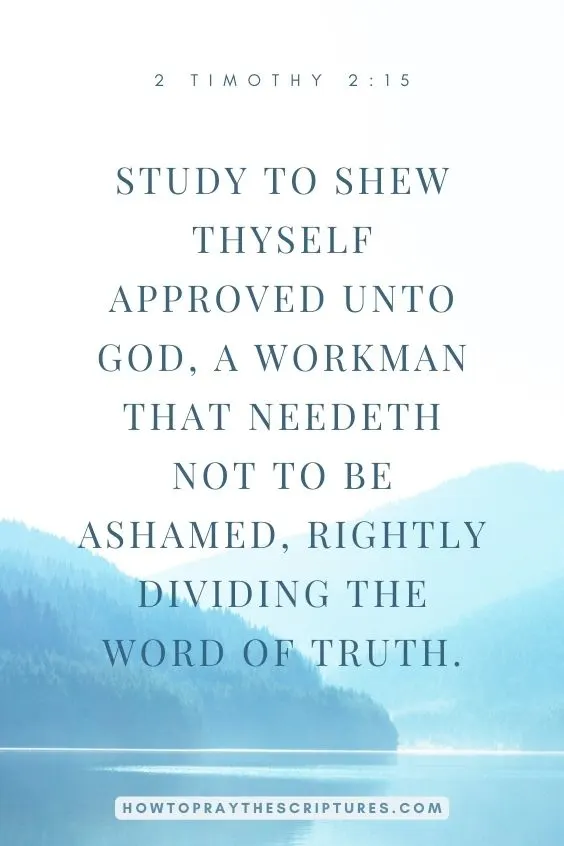 Study to shew thyself approved unto God, a workman that needeth not to be ashamed, rightly dividing the word of truth.