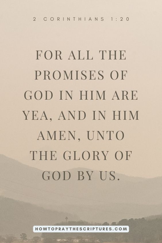 For all the promises of God in him are yea, and in him Amen, unto the glory of God by us.
