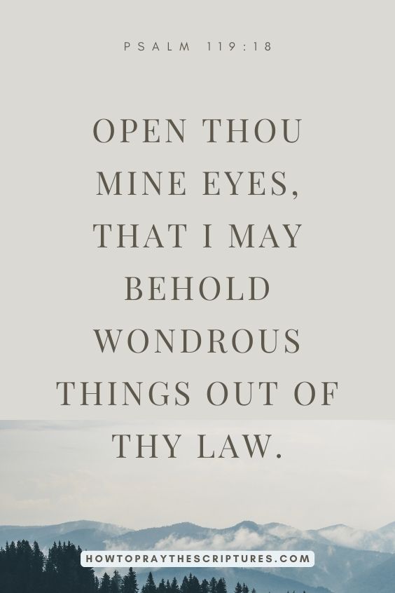 Open thou mine eyes, that I may behold wondrous things out of thy law.