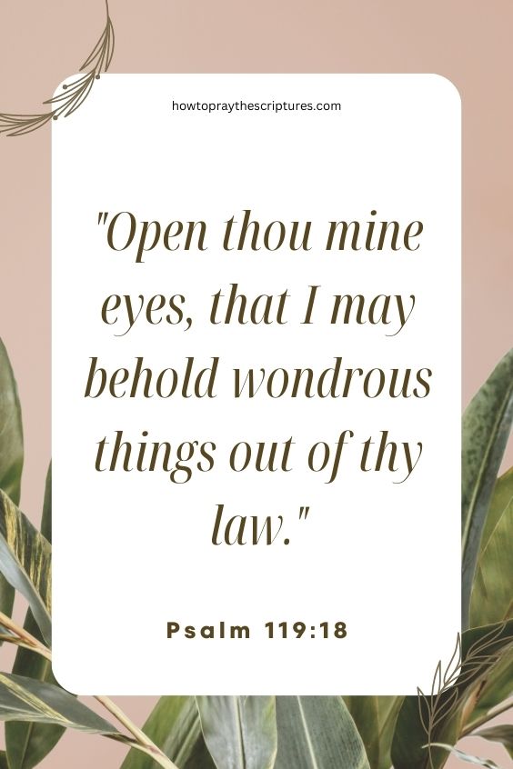 Open thou mine eyes, that I may behold wondrous things out of thy law.