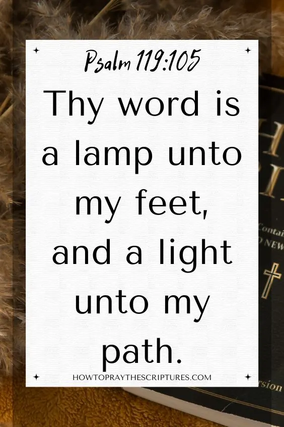 [Psalm 119:105]Thy word is a lamp unto my feet, and a light unto my path.