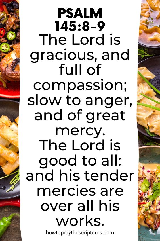 [Psalm 145:8-9]The Lord is gracious, and full of compassion; slow to anger, and of great mercy. The Lord is good to all: and his tender mercies are over all his works.