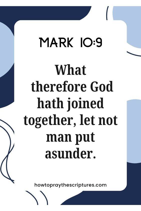 [Mark 10:9]What therefore God hath joined together, let not man put asunder.