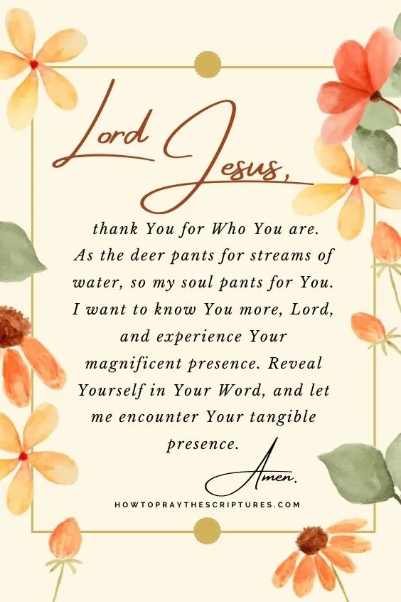 Lord Jesus, thank You for Who You are. 