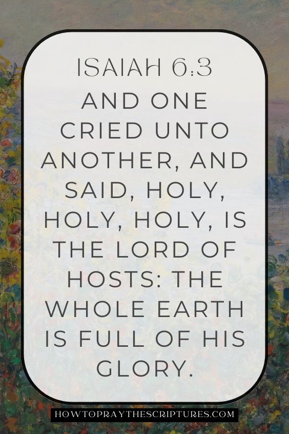 And one cried unto another, and said, Holy, holy, holy, is the Lord of hosts: the whole earth is full of his glory.