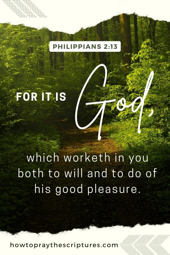 Philippians 2:13For it is God which worketh in you both to will and to do of his good pleasure.
