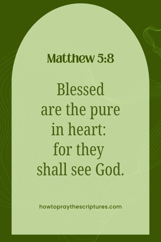 Blessed are the pure in heart: for they shall see God.