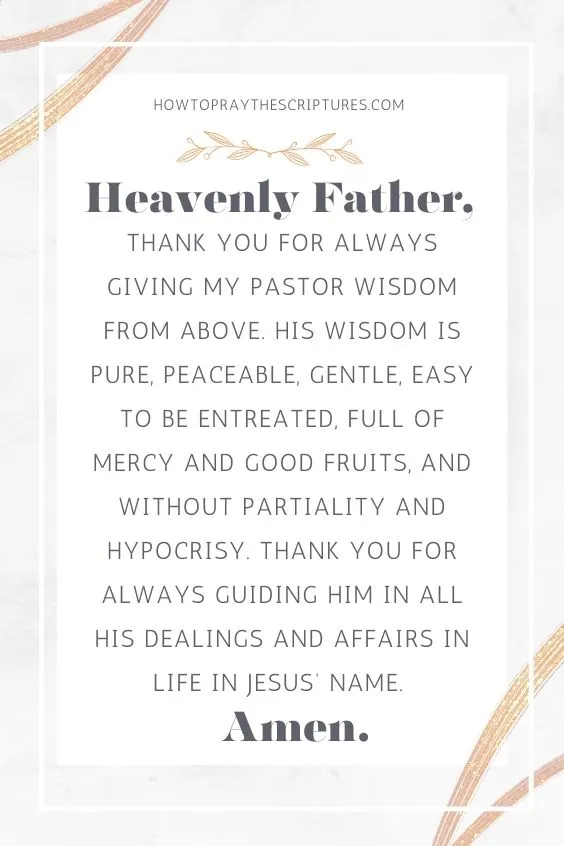 Heavenly Father, I lift my pastor unto You and thank You for leading him into my life.