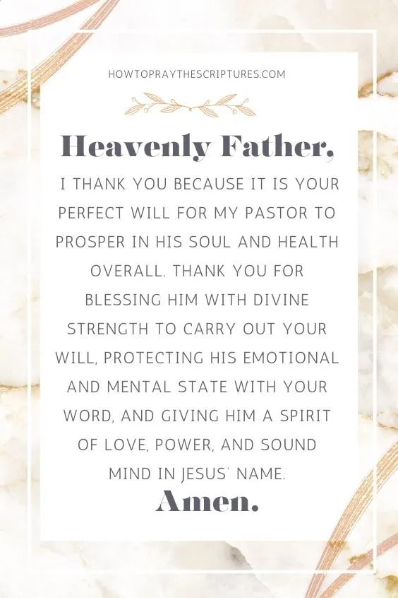 Heavenly Father, I lift my pastor unto You and thank You for leading him into my life.