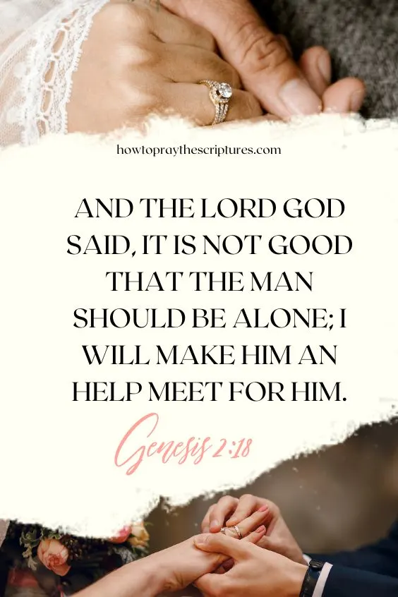 And the Lord God said, It is not good that the man should be alone; I will make him an help meet for him. Genesis 2:18