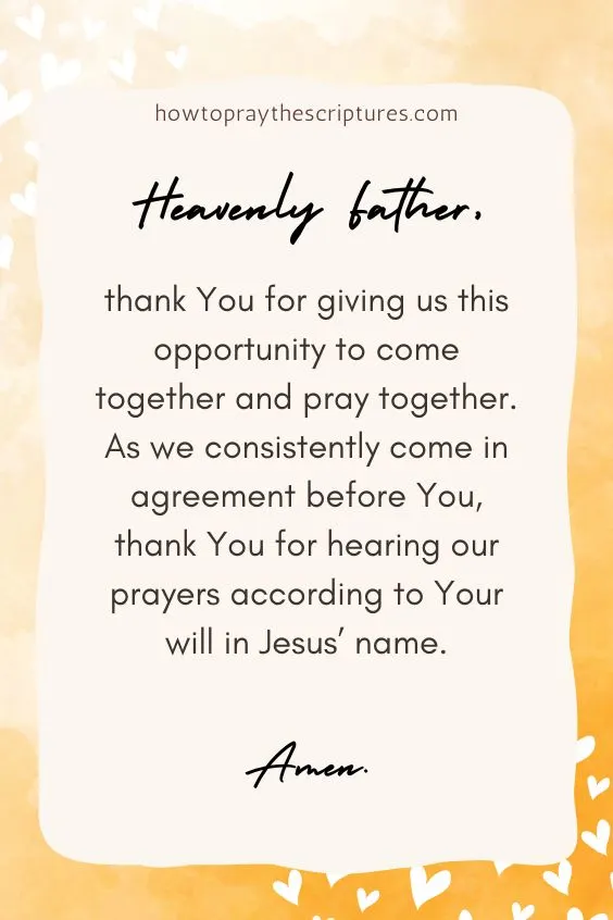 Heavenly Father, thank You for giving us this day to pray together and hear Your voice.