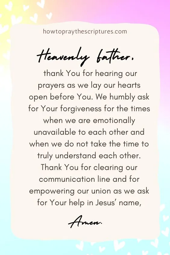 Heavenly Father, thank You for giving us this day to pray together and hear Your voice.