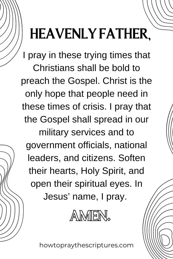Father, I thank You because no matter what tensions the nations of this world are in right now, and even if war could be inevitable, this does not change the truth that You reign.