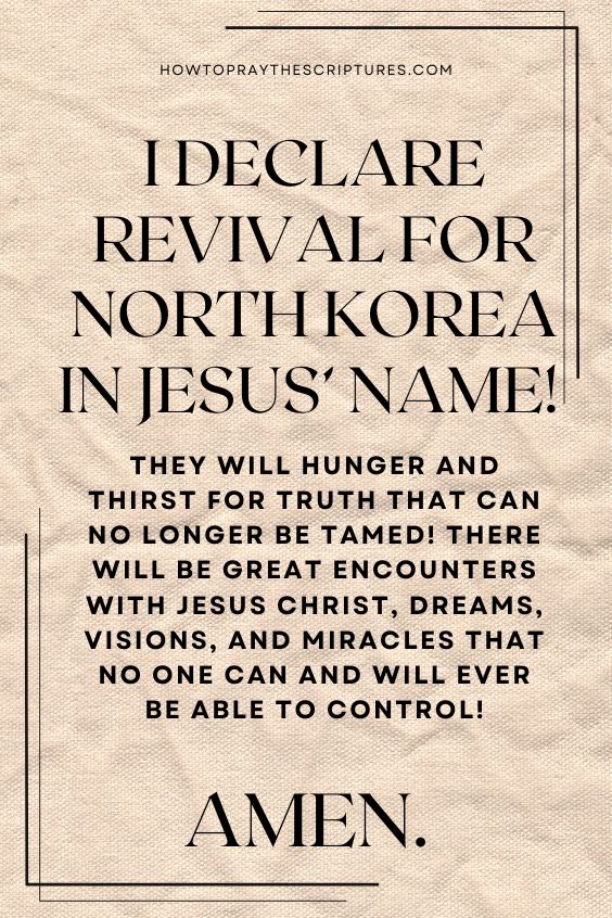 Heavenly Father, I lift unto You North Korea and its people.