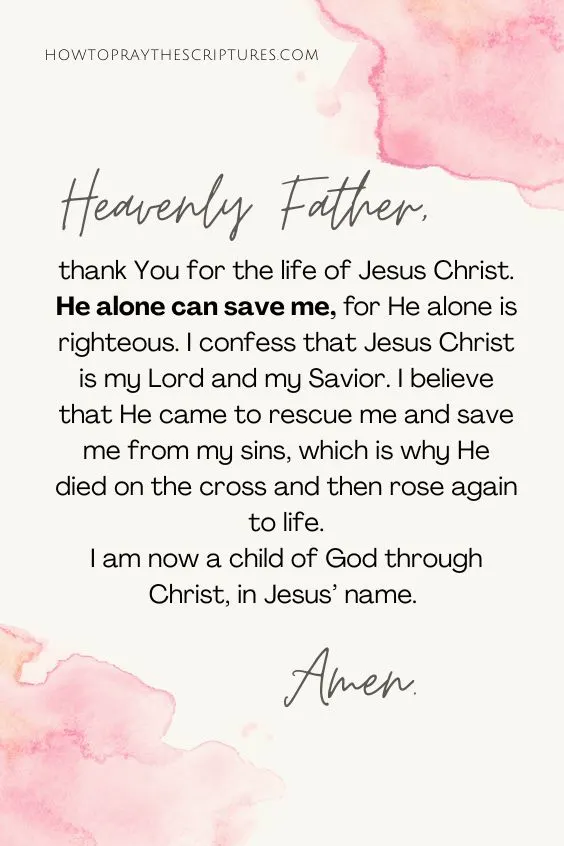 Heavenly Father, thank You for the life of Jesus Christ. He alone can save me, for He alone is righteous.